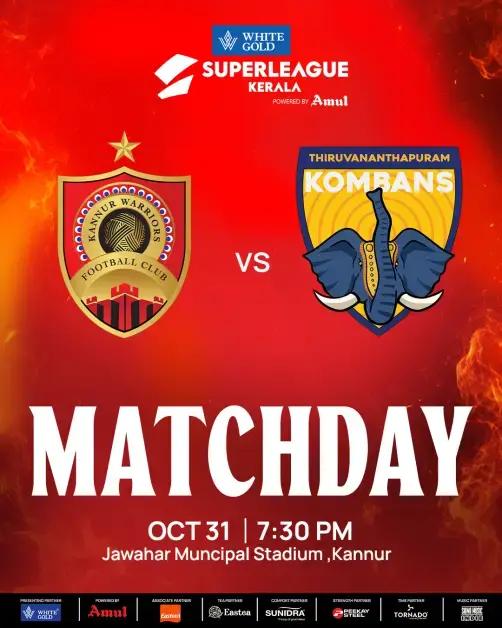 Kannur Warriors FC vs Thiruvananthapuram Kombans FC | Super League Kerala