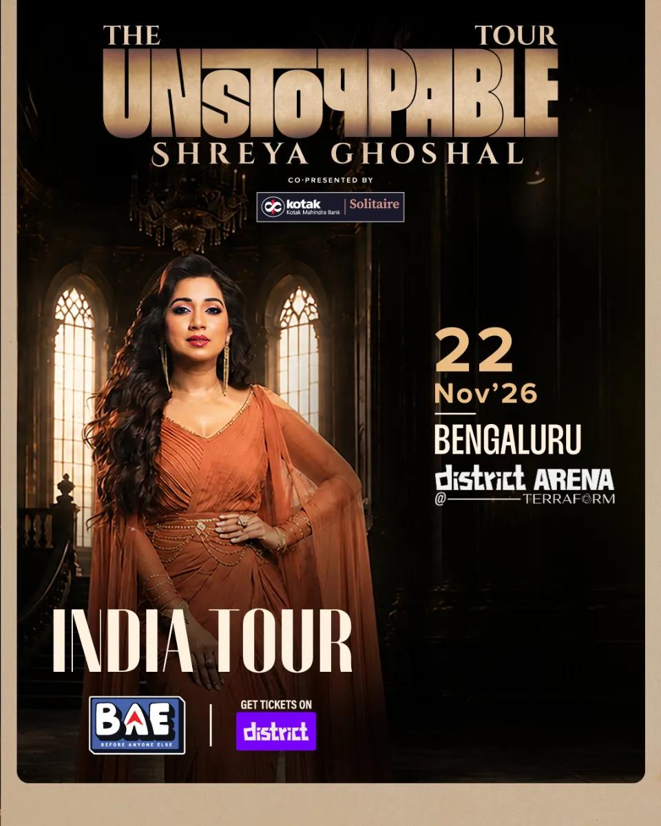 Shreya Ghoshal - The Unstoppable India Tour | Bengaluru - Music in Bangalore