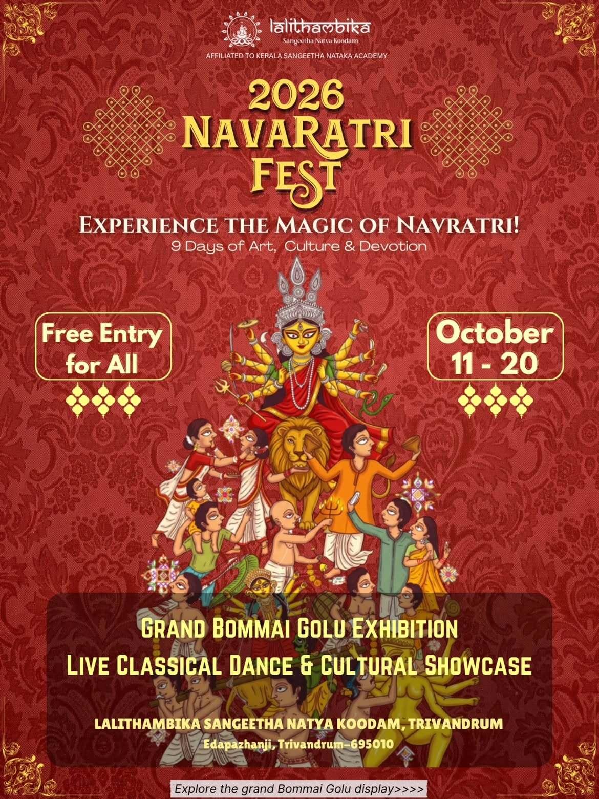 Navaratri Fest 2026 - Festival in Trivandrum
