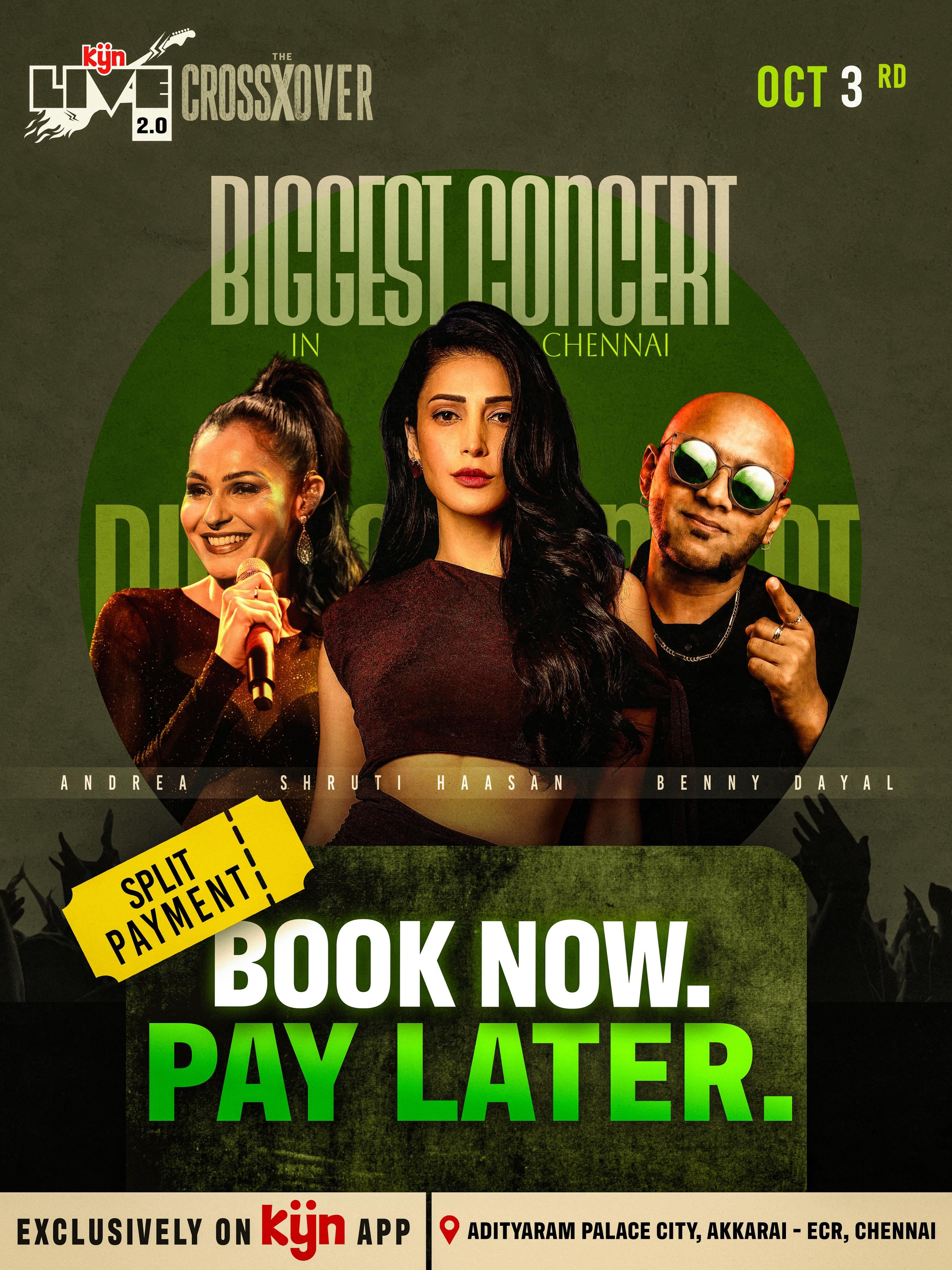 KYN Live 2.0 – The Crossover ft. Shruti Haasan, Andrea Jeremiah & Benny Dayal - Music in Chennai