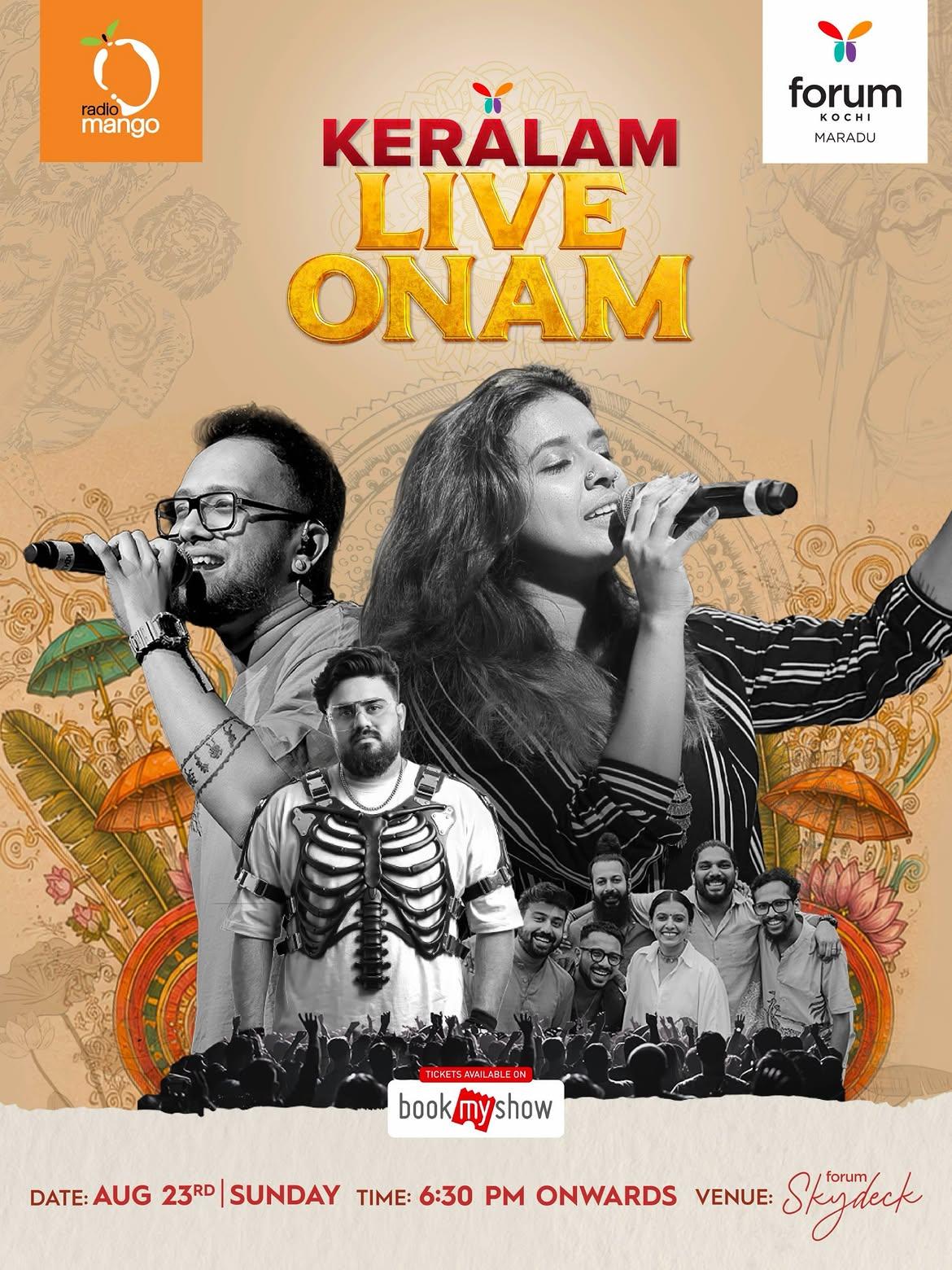 Keralam Live Onam ft. Sithara Krishnakumar, Sachin Warrier & DJ68 - Music in Kochi