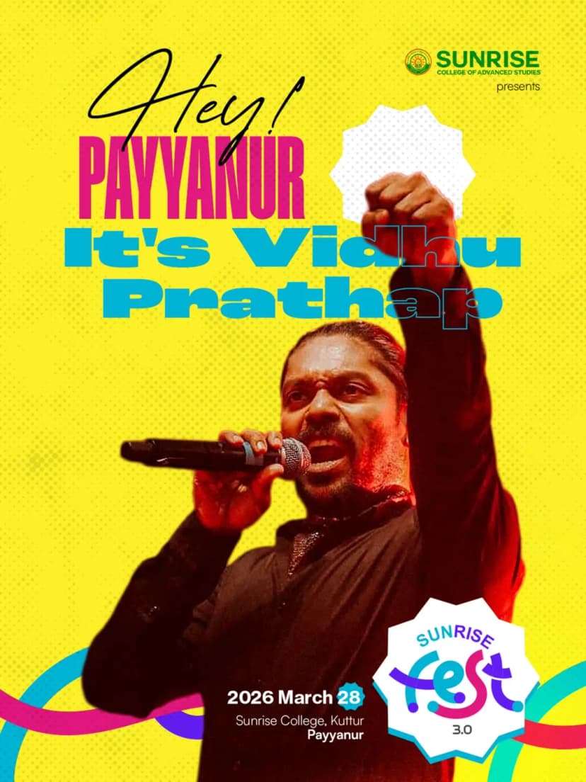 Sunrise Fest 3.0 - Vidhu Prathap Live - Music in Kannur