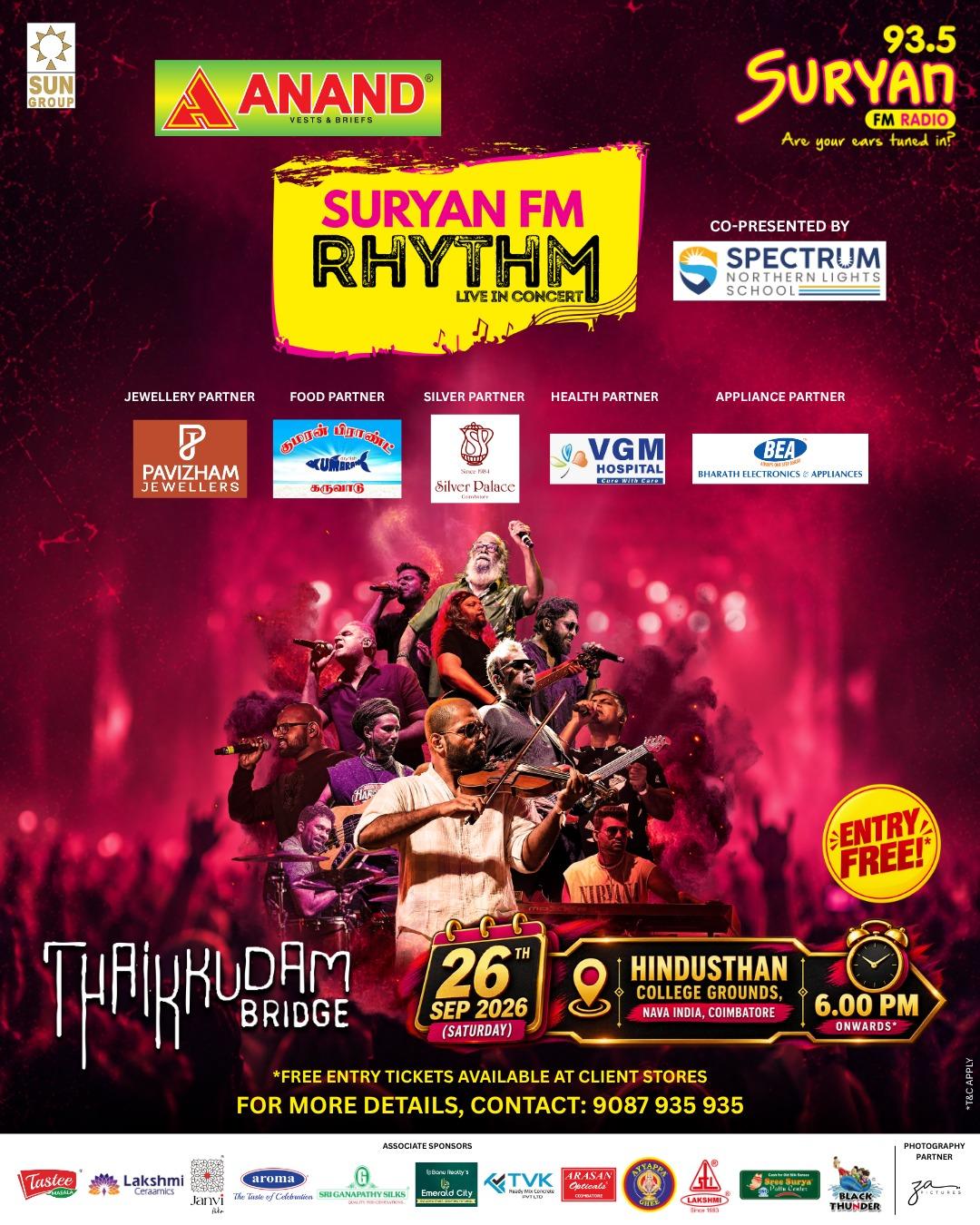 Thaikkudam Bridge Live | Coimbatore - Music in Coimbatore