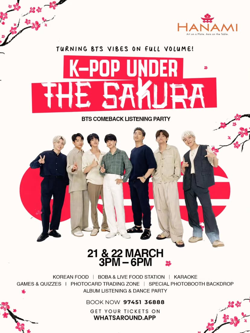 K-Pop Under the Sakura: BTS Comeback Listening Party - Music in Trivandrum