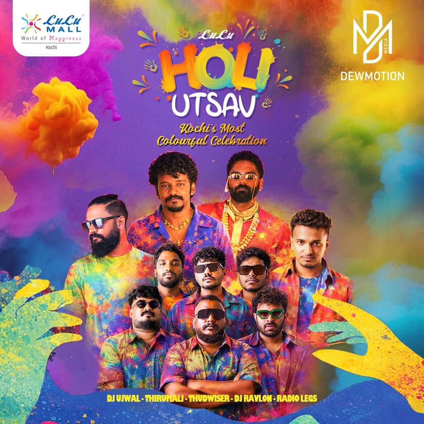 Lulu Holi Utsav ft. Thirumali, Thudwiser, DJ Ujwal, DJ Ravlon & Radio Legs (Live Band) - Music in Kochi