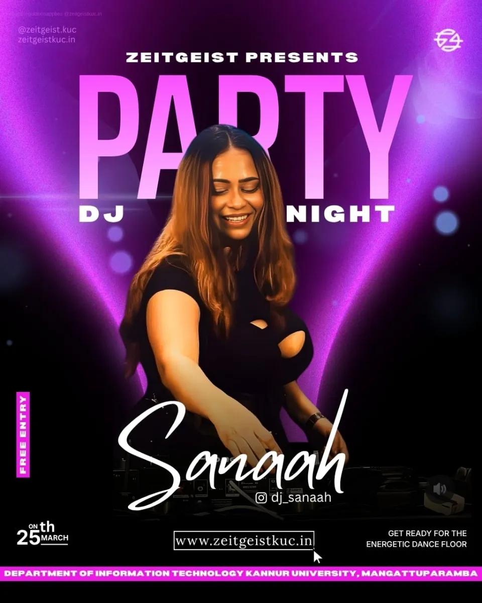 DJ Sanaah Party Night at Zeitgeist 2026