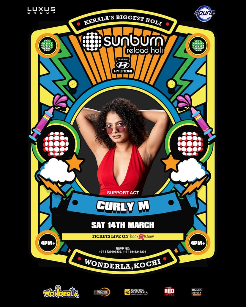 Sunburn Reload Holi 2026 ft. DJ Curly M - Music in Kochi