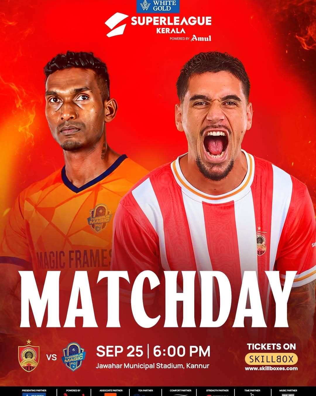 Kannur Warriors FC vs Thrissur Magic FC | SUPERLEAGUE KERALA 2026 - Sports in Kannur