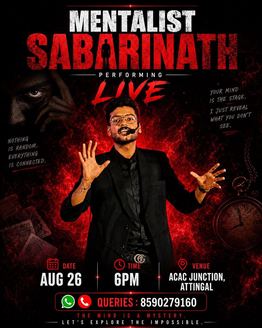 Mentalist Sabarinath Performing Live