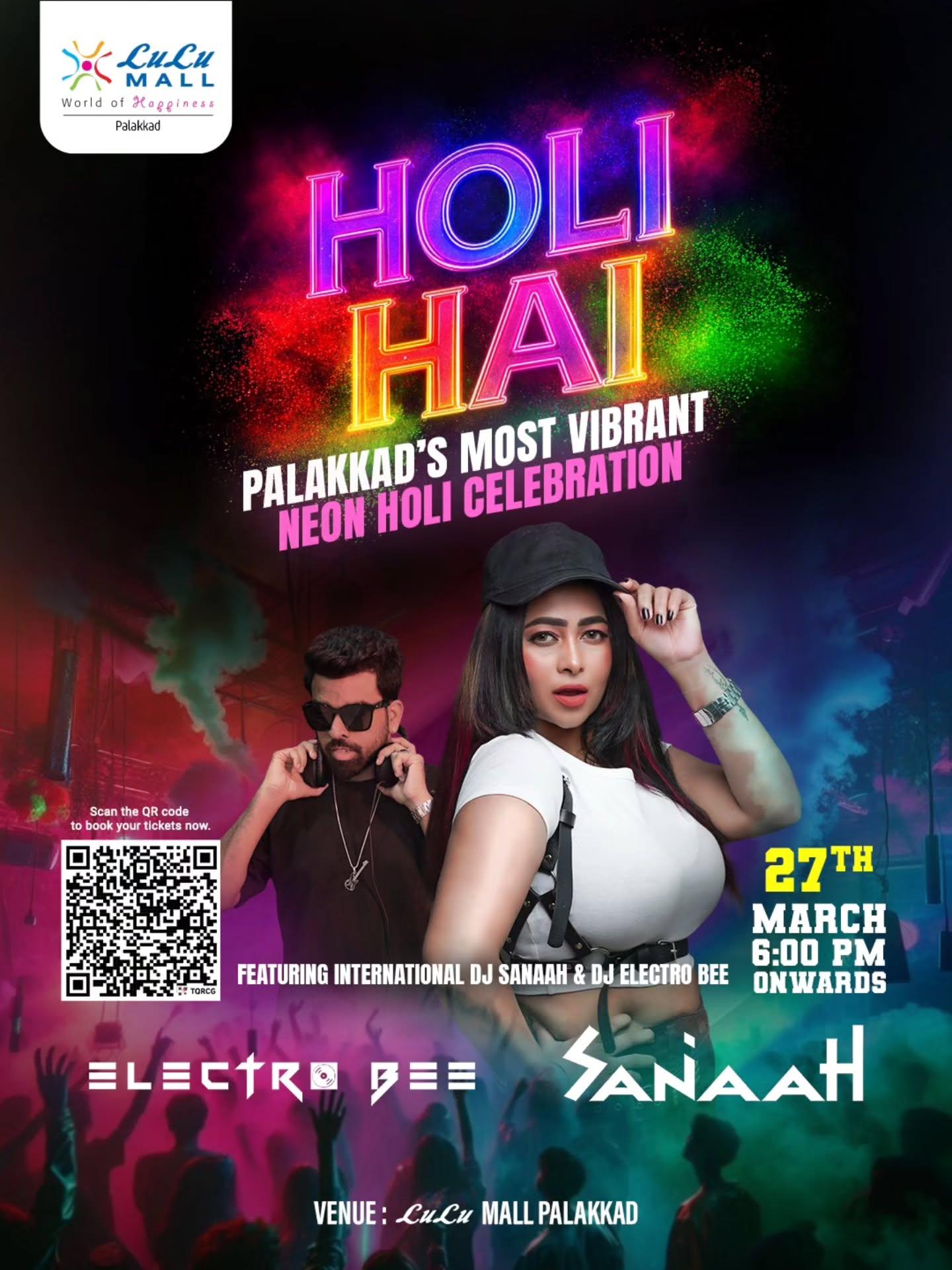 LuLu Holi Hai - Holi Celebration | ft. DJ Sanaah & DJ Electro Bee - Music in Palakkad