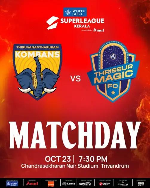 Thiruvananthapuram Kombans FC vs Thrissur Magic FC | Super League Kerala