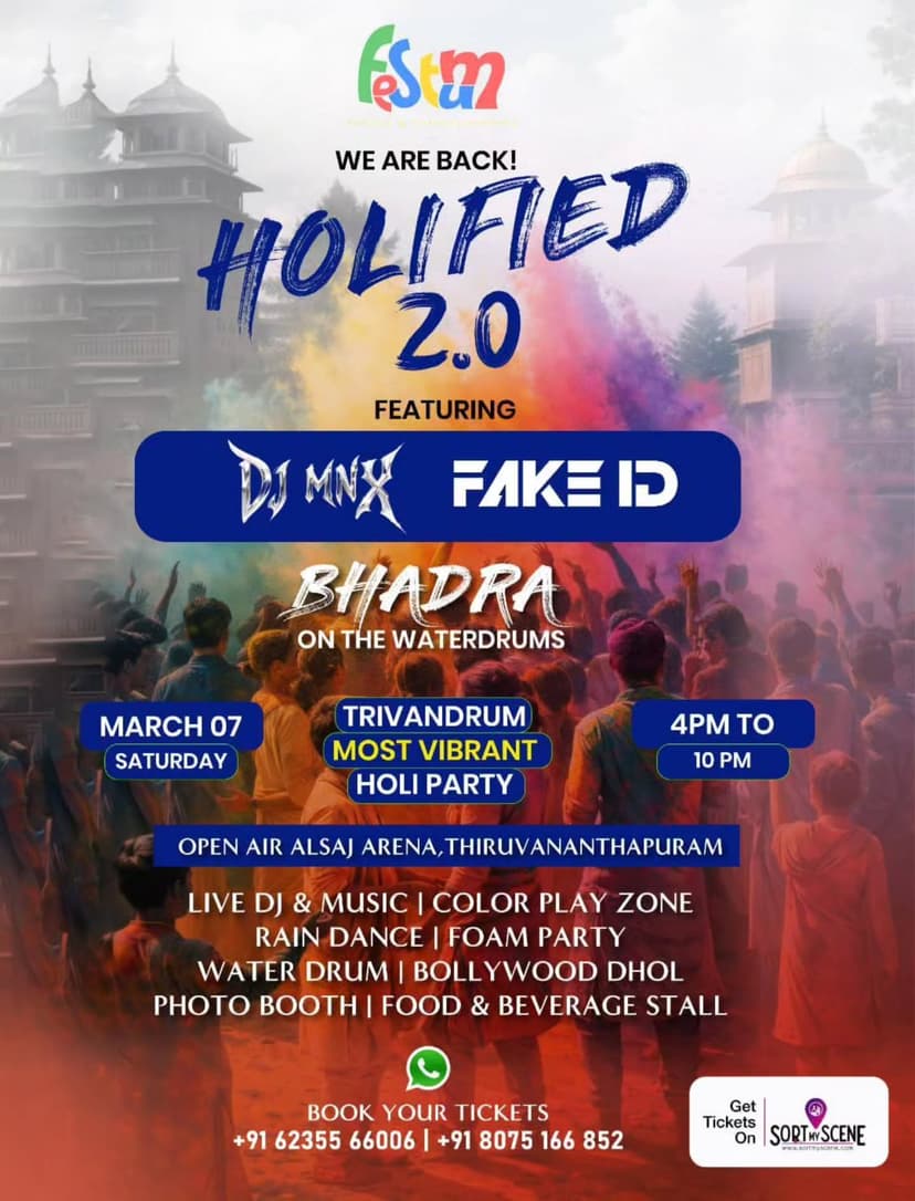 Festum HOLIFIED 2.0 ft. DJ MNX & FAKE ID - Festival in Trivandrum